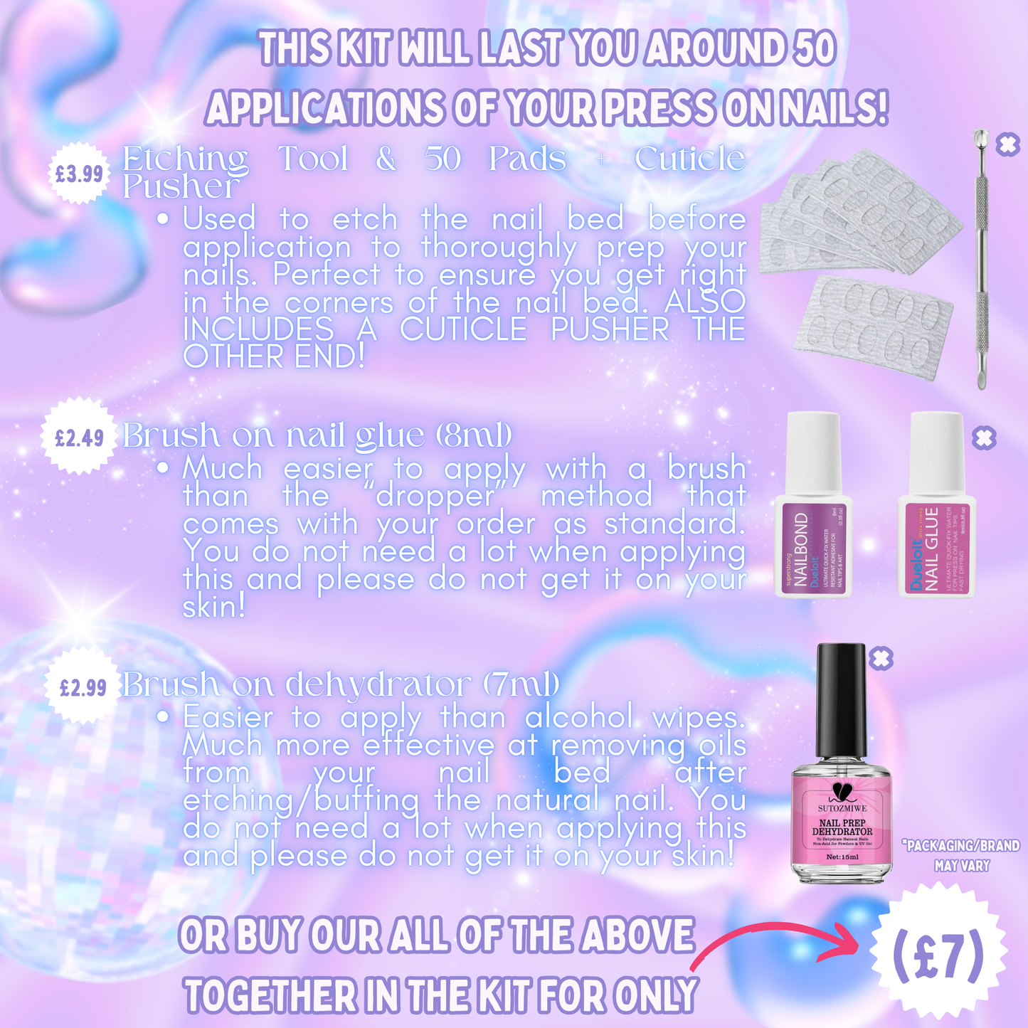 Application Kit Upgrade - Press On Nails, Custom Press On Nails, Cute Nails, UK Press On Nails, Kawaii Nails