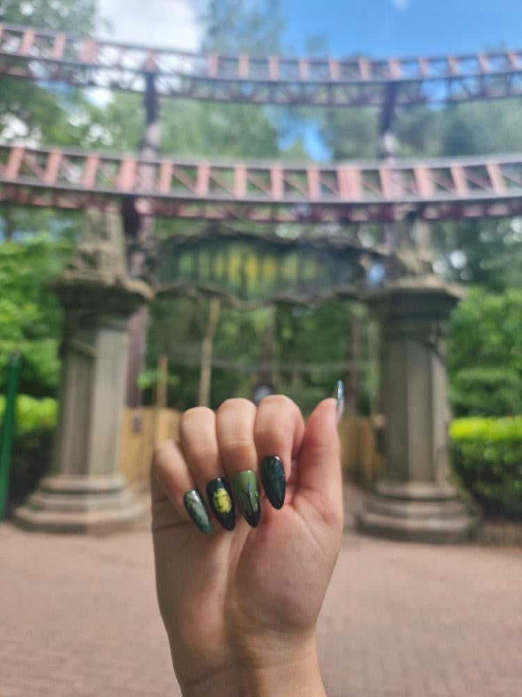 Down To The Woods - Press On Nails Set, Theme Park Nails, Nerdy Press On Nails, Alternative Nails