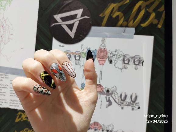Mix & Match Nails - Press On Nails Set, Theme Park Nails, Nerdy Press On Nails, Alternative Nails