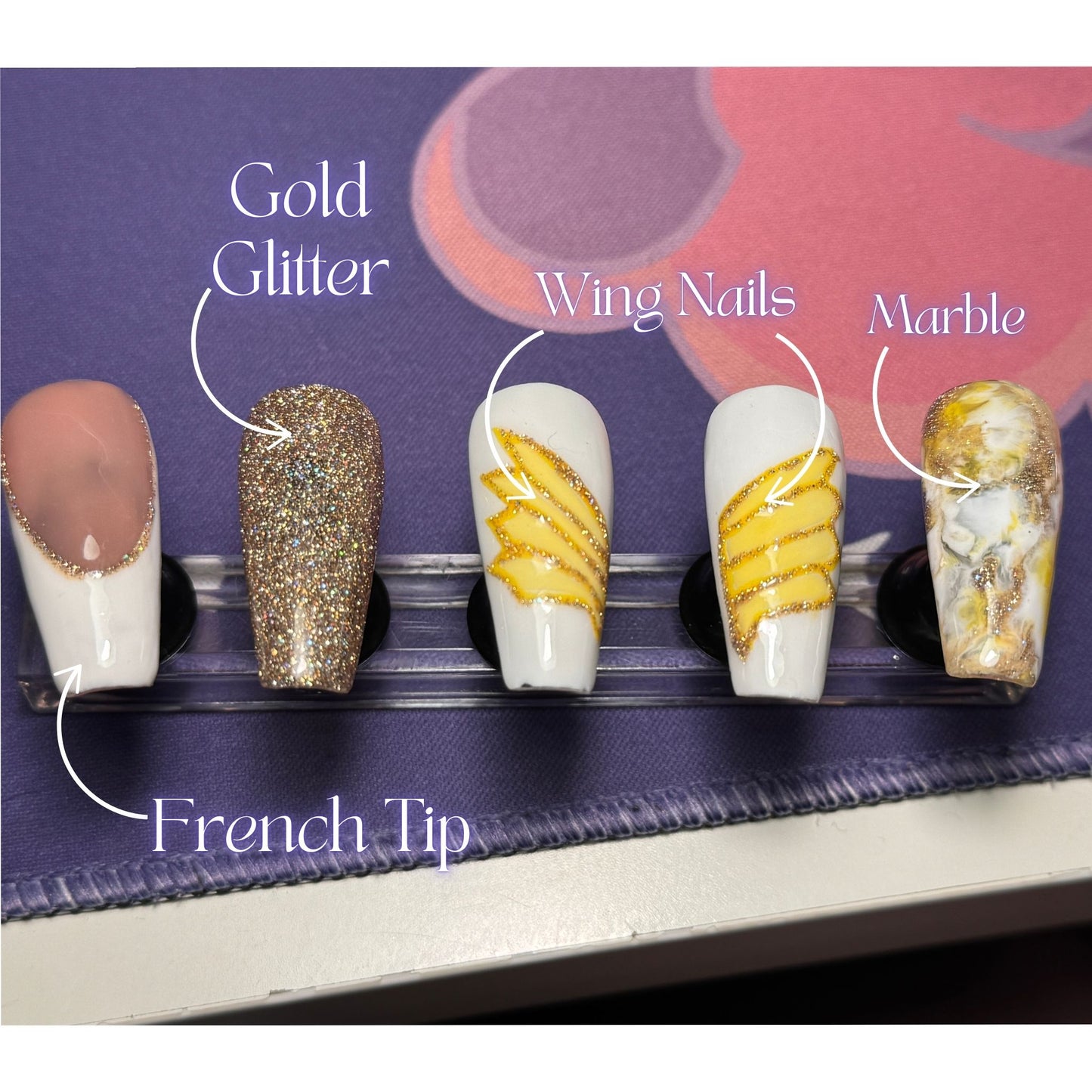 Fearless Wings - Cosplay, Press On Nails Set, Theme Park Nails, Nerdy Press On Nails, Alternative Nails
