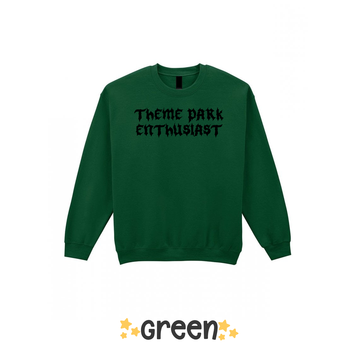 Gothic Style Theme Park Enthusiast Sweatshirt (Black), Theme Park Apparel, Theme Park Sweatshirt, Plus Size, Rollercoaster Clothes, Rollercoaster Enthusiast Merch