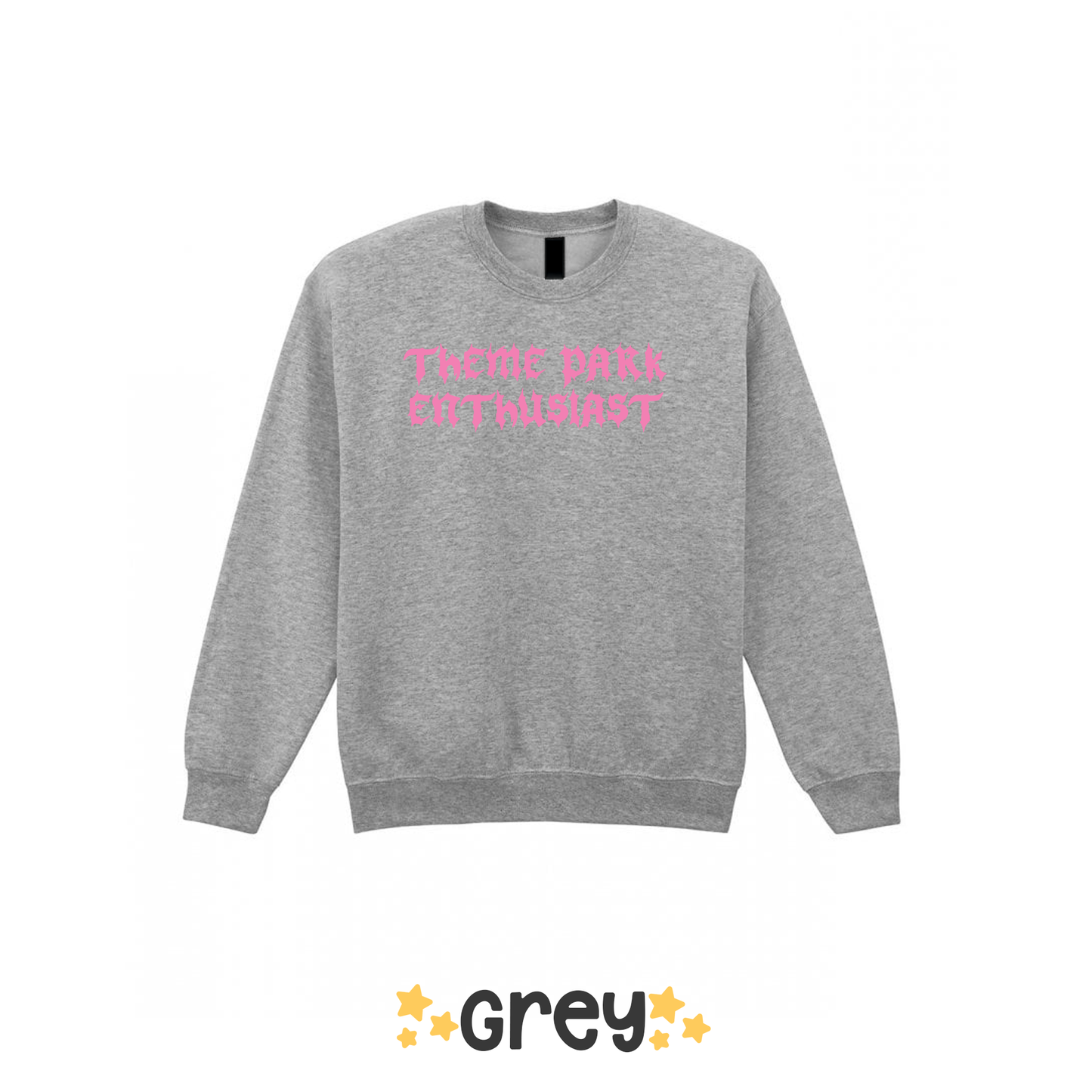 Gothic Style "Theme Park Enthusiast" Sweatshirt (Pink Print)