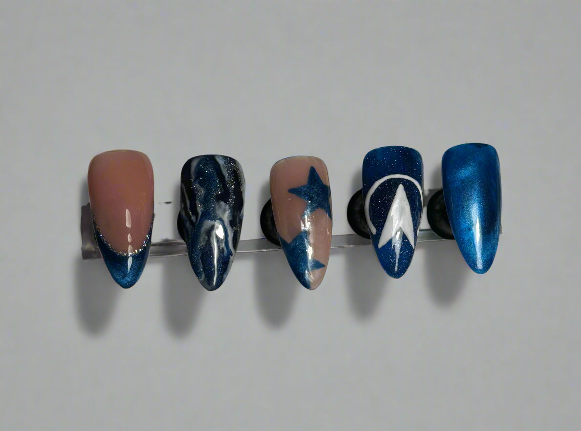 Take Flight - Press On Nails Set, Theme Park Nails, Nerdy Press On Nails, Alternative Nails