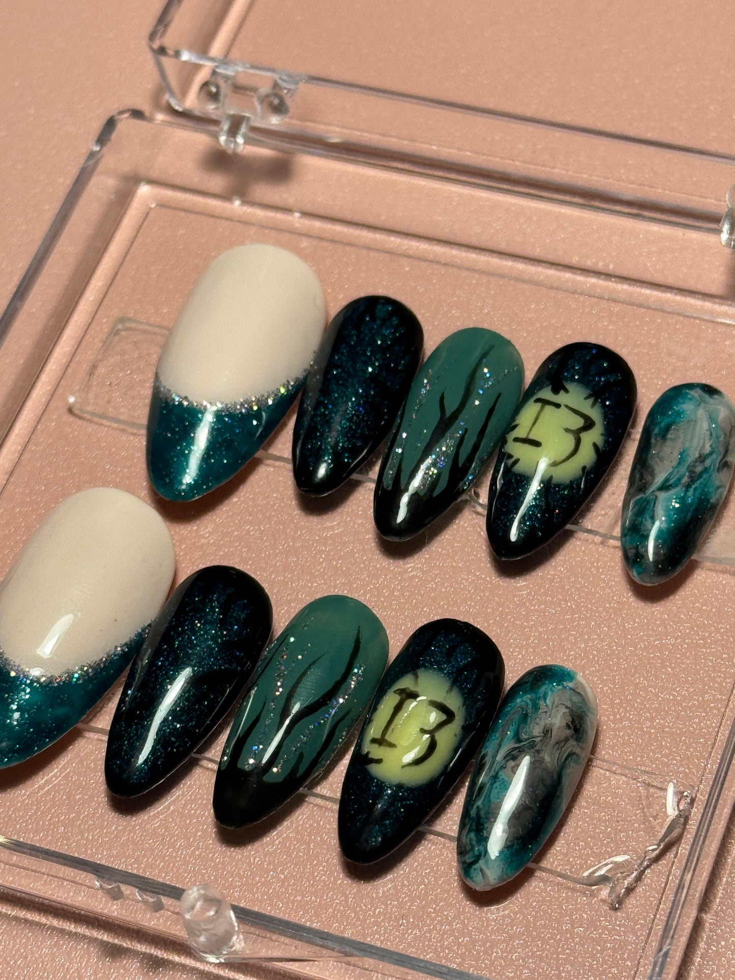 Down To The Woods - Press On Nails Set, Theme Park Nails, Nerdy Press On Nails, Alternative Nails