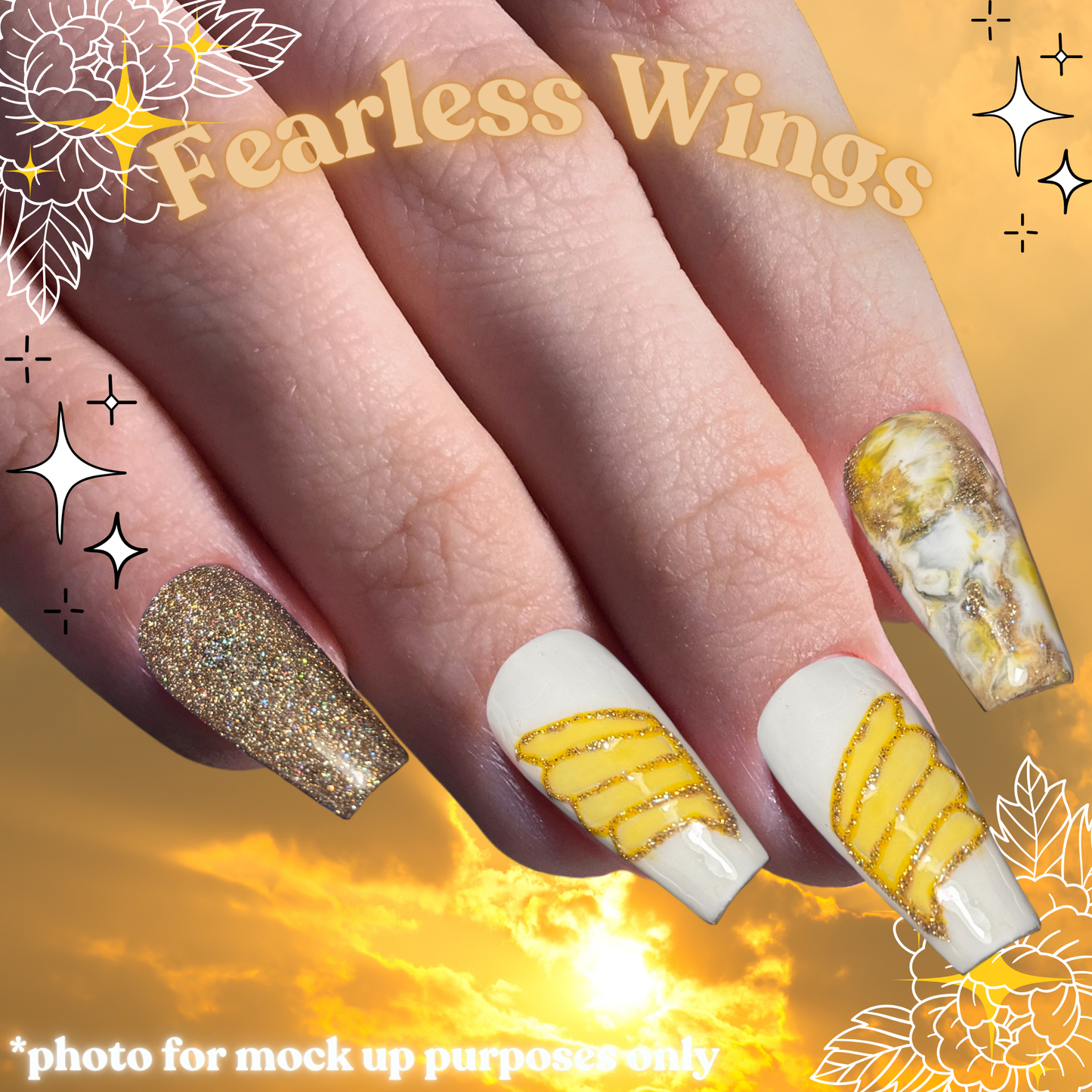 Fearless Wings - Cosplay, Press On Nails Set, Theme Park Nails, Nerdy Press On Nails, Alternative Nails