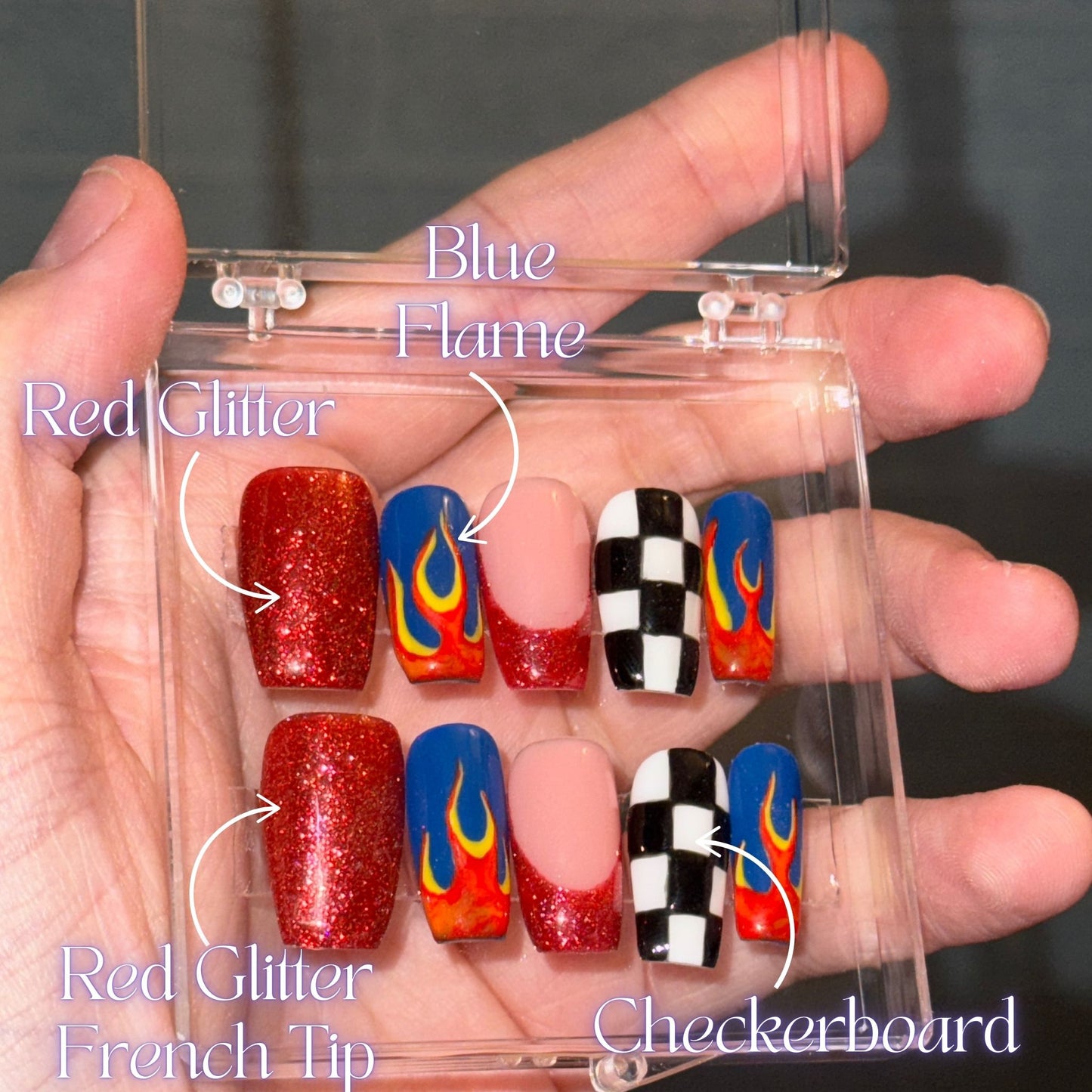 Speed Queen - Cosplay, Press On Nails Set, Theme Park Nails, Nerdy Press On Nails, Alternative Nails