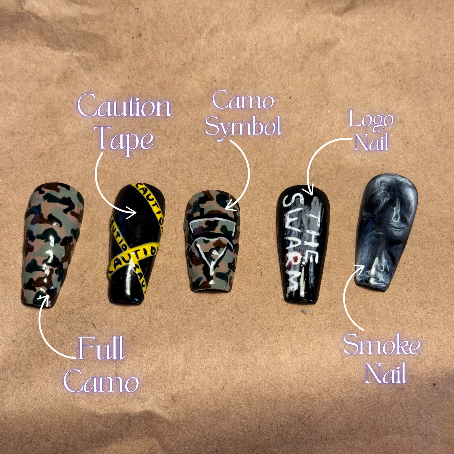 Winged Apocalypse - Cosplay, Press On Nails Set, Theme Park Nails, Nerdy Press On Nails, Alternative Nails
