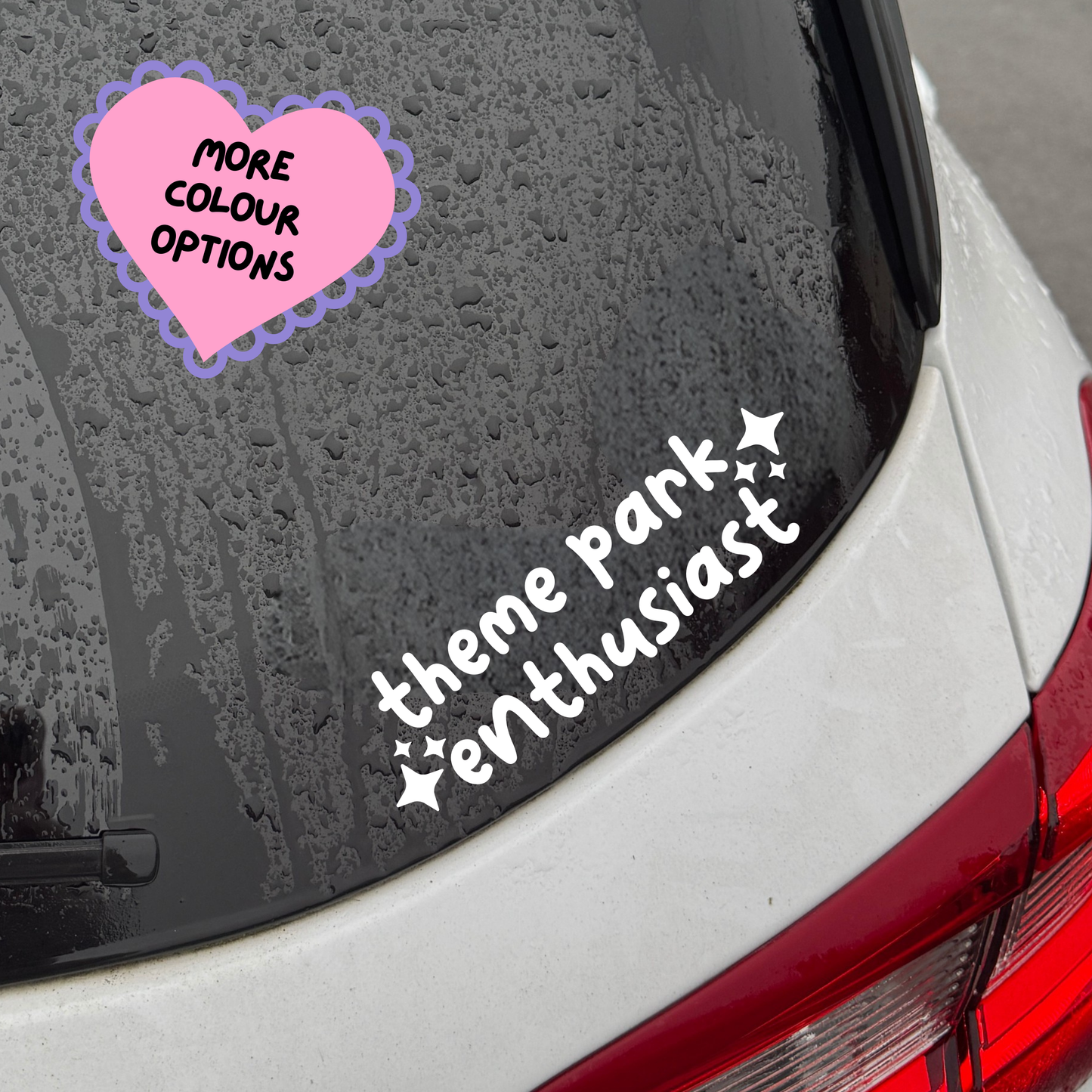 Cartoony Theme Park Enthusiast Vinyl Sticker, Car Bumper Sticker, Rollercoaster Enthusiast Gift, Campervan Stickers, Travel Sticker, Mirror Decal