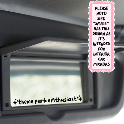 Cartoony Theme Park Enthusiast Vinyl Sticker, Car Bumper Sticker, Rollercoaster Enthusiast Gift, Campervan Stickers, Travel Sticker, Mirror Decal