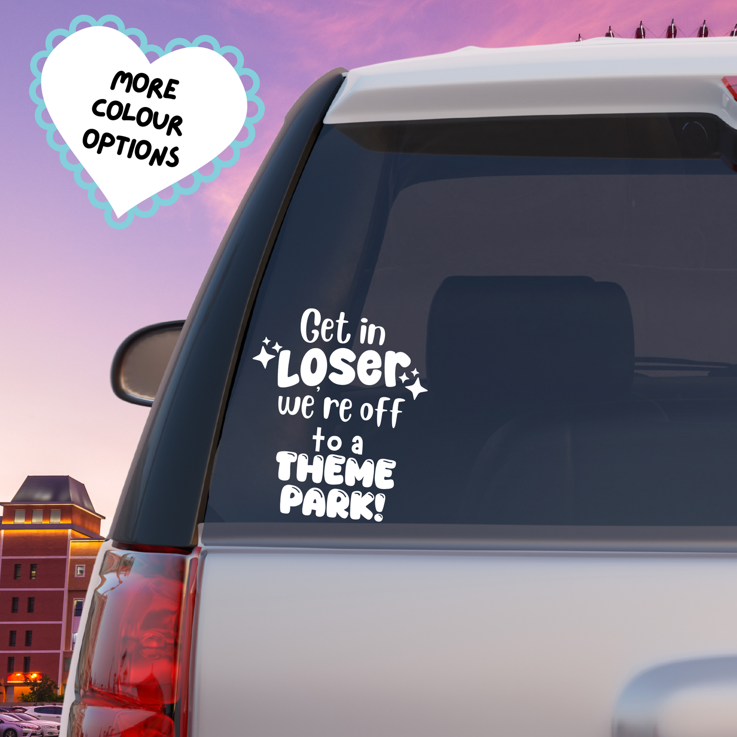 Get In Loser, Theme Park Enthusiast Vinyl Sticker, Car Bumper Sticker, Rollercoaster Enthusiast Gift, Campervan Stickers, Travel Sticker, Mirror Decal