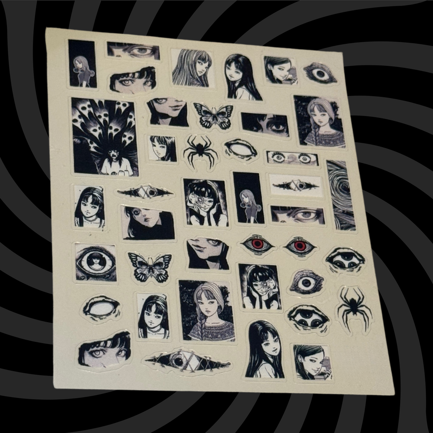 Junji Ito - Cosplay, Press On Nails Set, Horror Nails, Halloween Press Ons, Alternative Nails, Horror Nails, Junji Ito Nails, Manga Nails, Anime Press On Nails