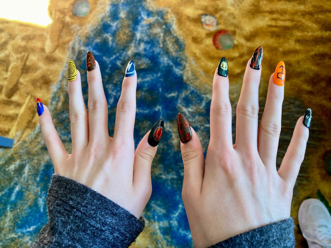 Mix & Match Nails - Press On Nails Set, Theme Park Nails, Nerdy Press On Nails, Alternative Nails