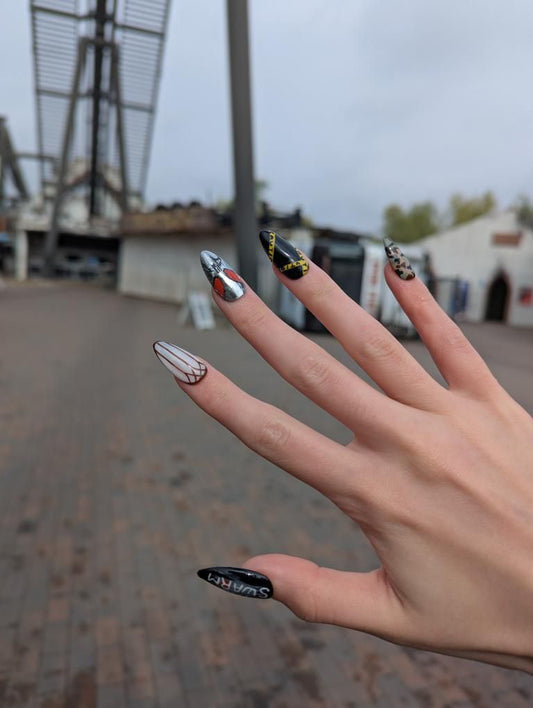 Mix & Match Nails - Press On Nails Set, Theme Park Nails, Nerdy Press On Nails, Alternative Nails