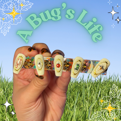 A Bug's Life - Cosplay, Press On Nails Set, Nerdy Press On Nails, Alternative Nails, Bug Nails, Halloween Design Nails, Custom Press On Nails UK