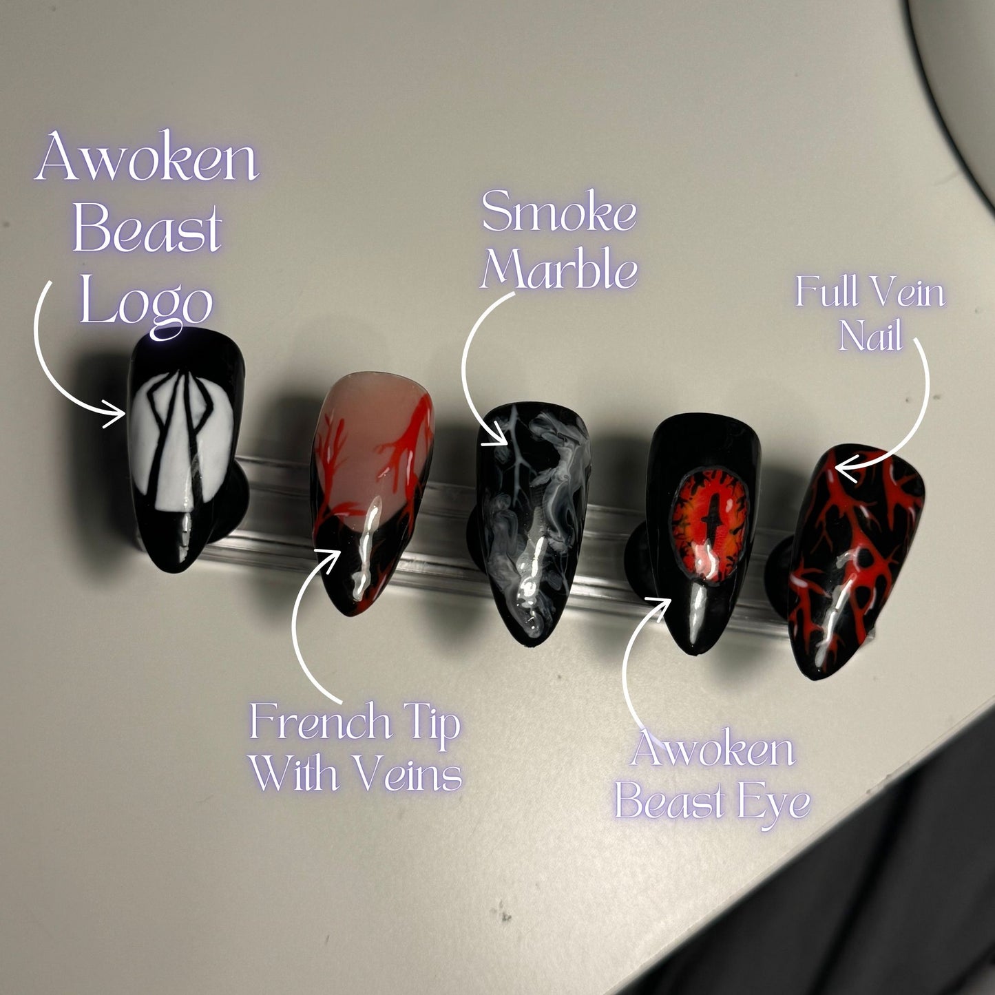 Awoken Beast - Press On Nails Set, Theme Park Nails, Nerdy Press On Nails, Alternative Nails