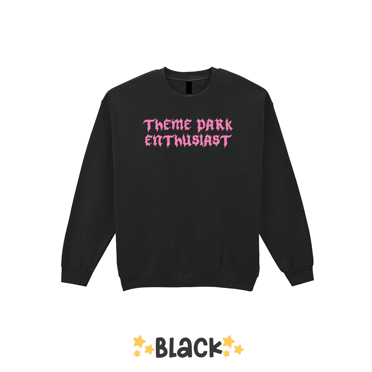 Gothic Style Theme Park Enthusiast Sweatshirt (Pink), Theme Park Apparel, Theme Park Sweatshirt, Plus Size, Rollercoaster Clothes, Rollercoaster Enthusiast Merch