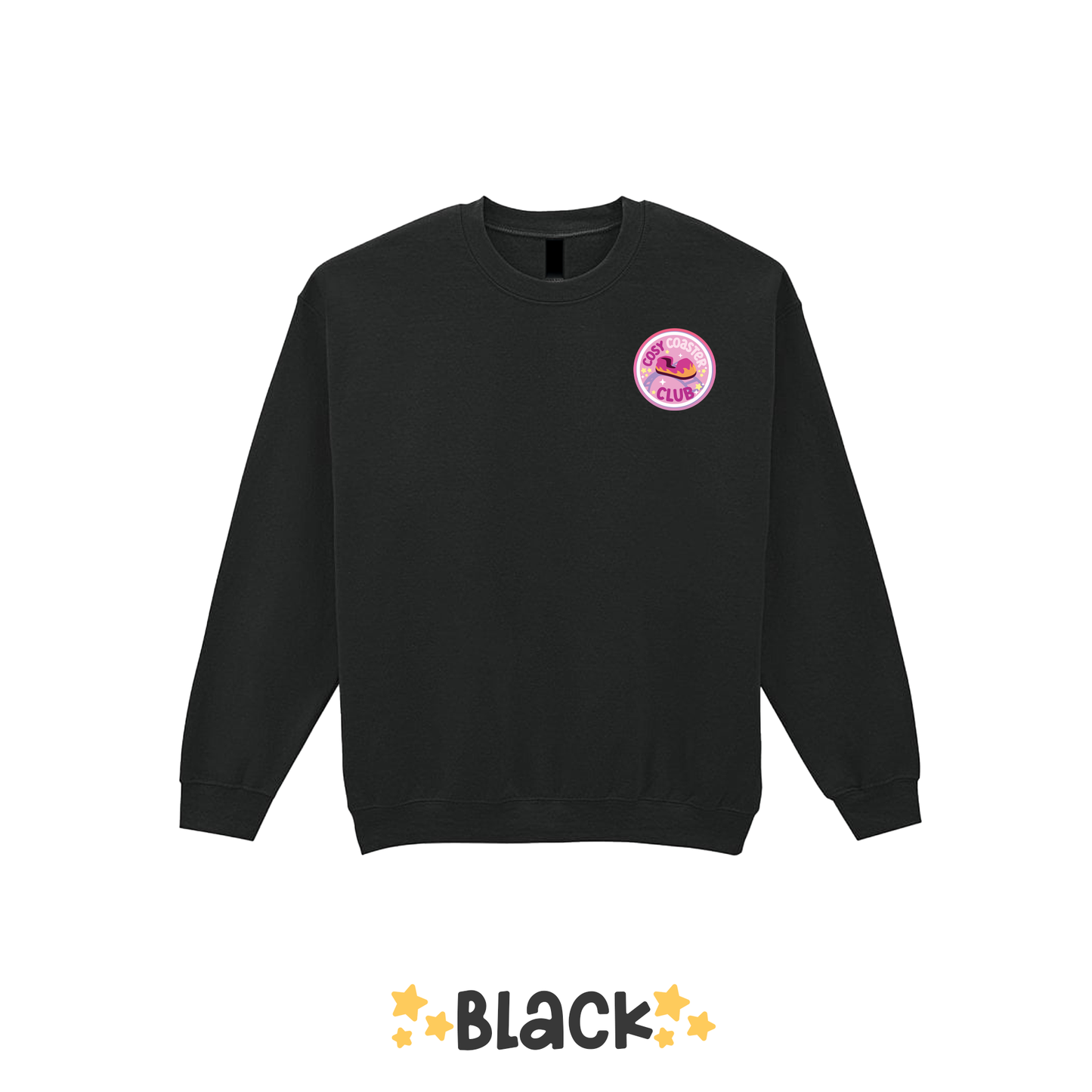 Cosy Coaster Club Sweatshirt (Pocket Print), Theme Park Apparel, Theme Park Sweatshirt, Plus Size, Rollercoaster Clothes, Rollercoaster Enthusiast Merch