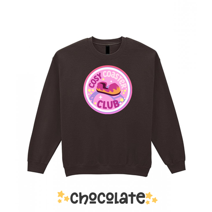 Cosy Coaster Club Sweatshirt, Theme Park Apparel, Theme Park Sweatshirt, Plus Size, Rollercoaster Clothes, Rollercoaster Enthusiast Merch