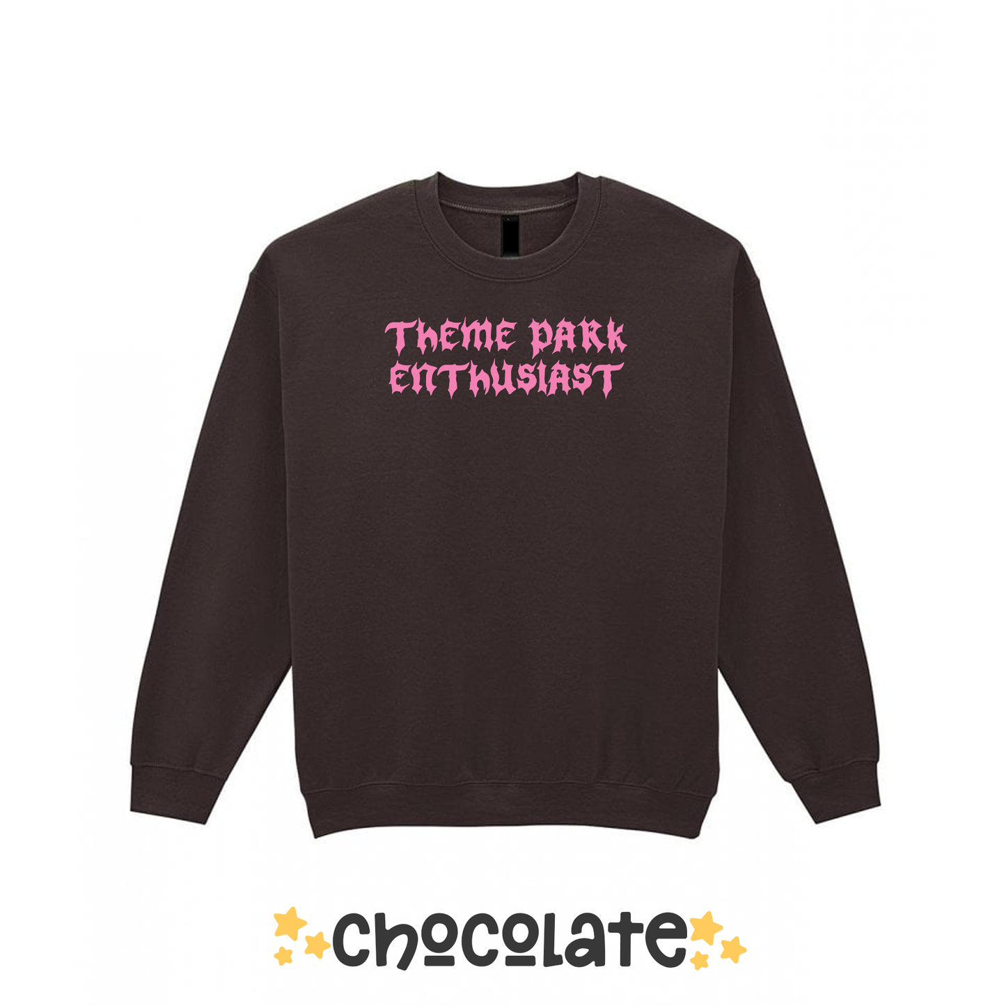 Gothic Style Theme Park Enthusiast Sweatshirt (Pink), Theme Park Apparel, Theme Park Sweatshirt, Plus Size, Rollercoaster Clothes, Rollercoaster Enthusiast Merch