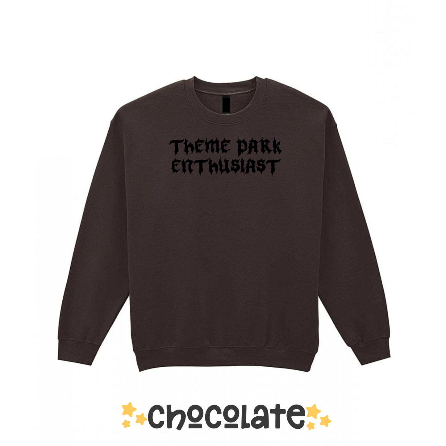 Gothic Style Theme Park Enthusiast Sweatshirt (Black), Theme Park Apparel, Theme Park Sweatshirt, Plus Size, Rollercoaster Clothes, Rollercoaster Enthusiast Merch
