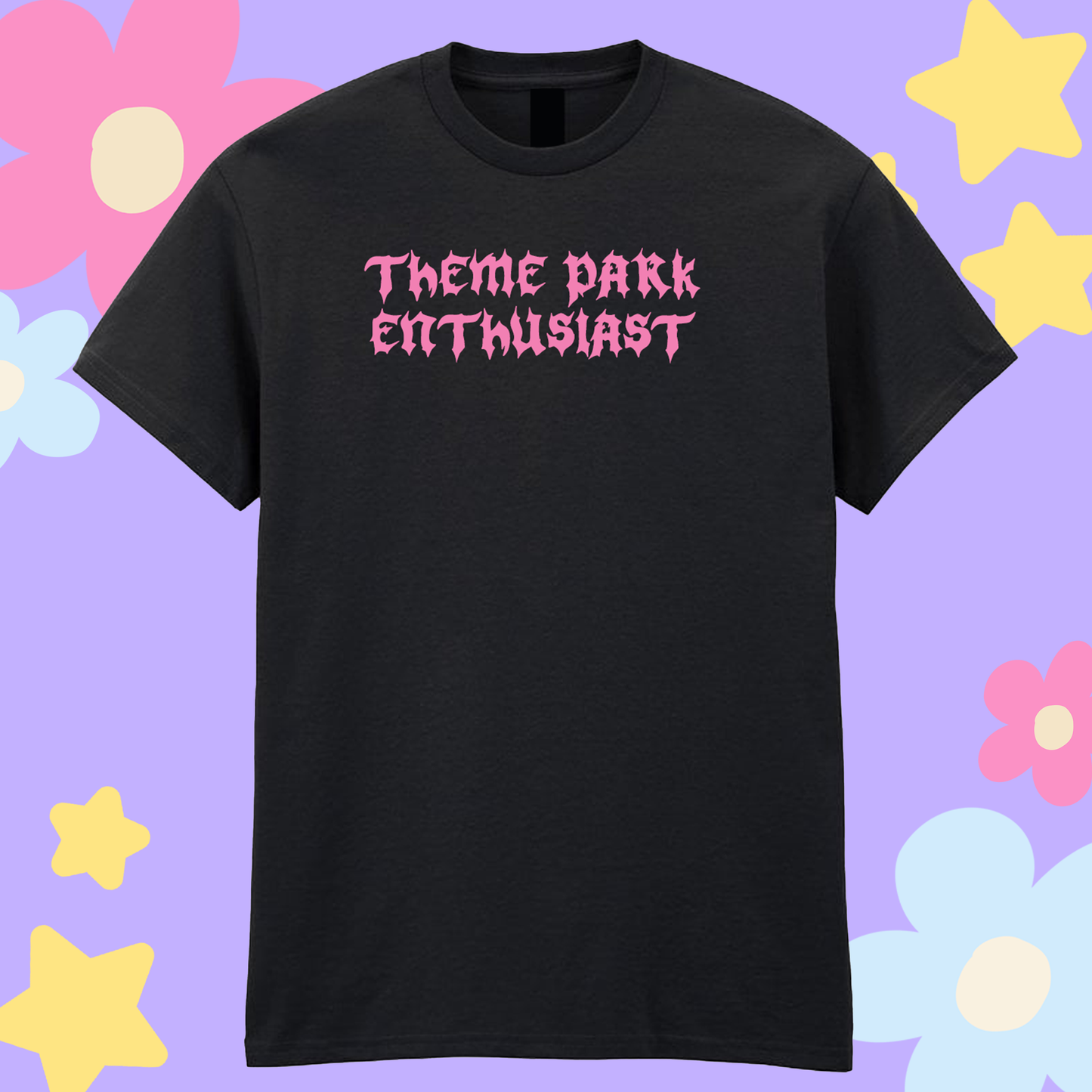 Gothic Style Theme Park Enthusiast T-Shirt (Pink), Theme Park T-Shirt, Rollercoaster Clothes, Rollercoaster Enthusiast Merch T-Shirt, Halloween Theme Park Merch,Theme Park Apparel, Theme Park T-Shirt, Plus Size, Rollercoaster Clothes