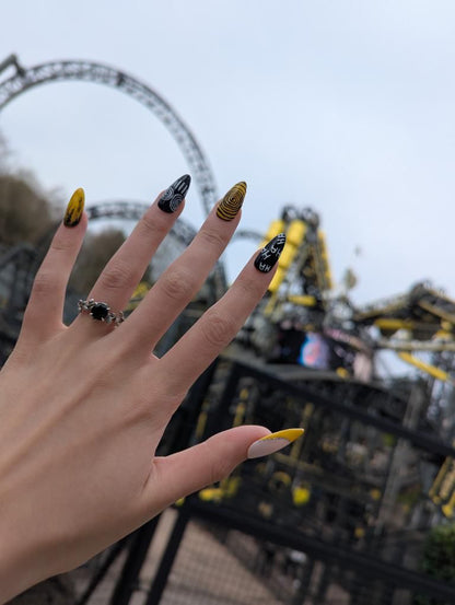 Joy Ride - Cosplay Nails, Press On Nails Set, Theme Park Nails, Nerdy Press On Nails, Alternative Nails