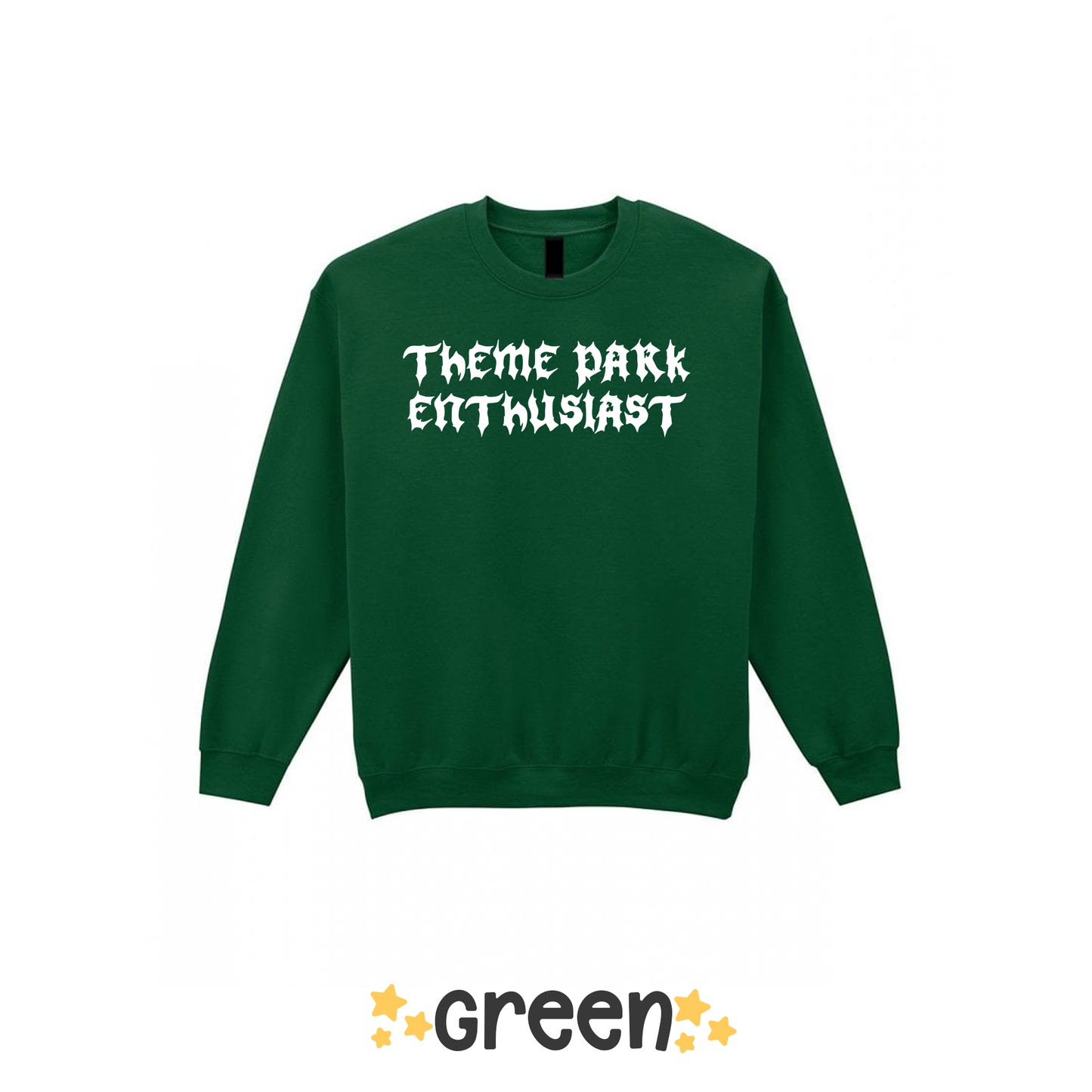 Gothic Style Theme Park Enthusiast Sweatshirt (White), Theme Park Apparel, Theme Park Sweatshirt, Plus Size, Rollercoaster Clothes, Rollercoaster Enthusiast Merch