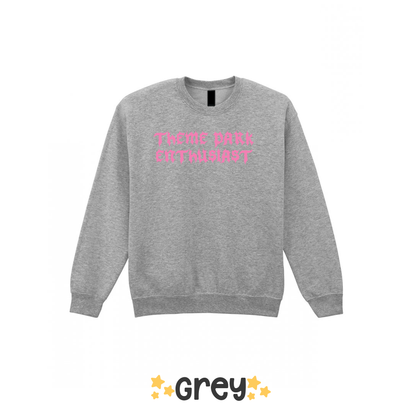 Gothic Style Theme Park Enthusiast Sweatshirt (Pink), Theme Park Apparel, Theme Park Sweatshirt, Plus Size, Rollercoaster Clothes, Rollercoaster Enthusiast Merch