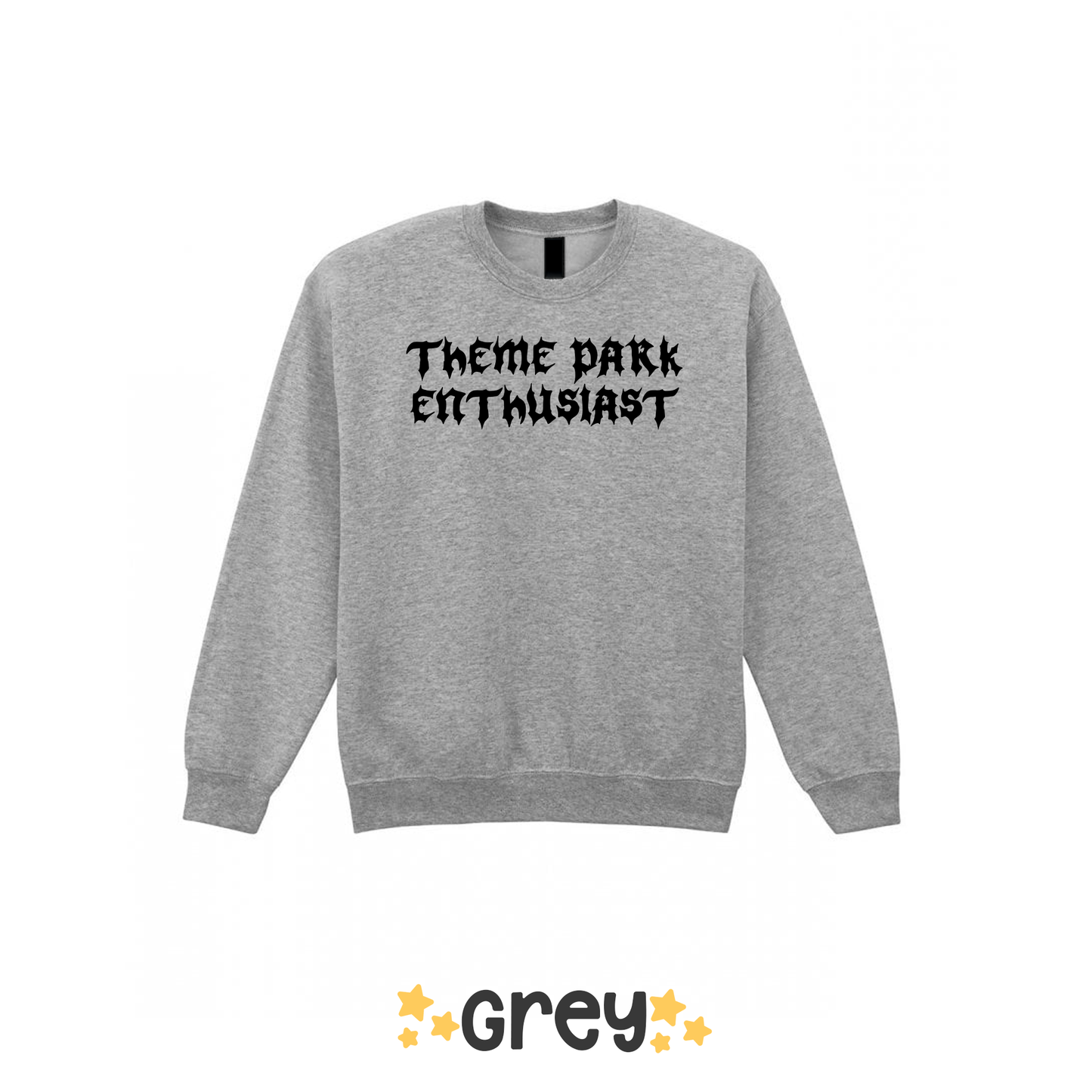 Gothic Style Theme Park Enthusiast Sweatshirt (Black), Theme Park Apparel, Theme Park Sweatshirt, Plus Size, Rollercoaster Clothes, Rollercoaster Enthusiast Merch