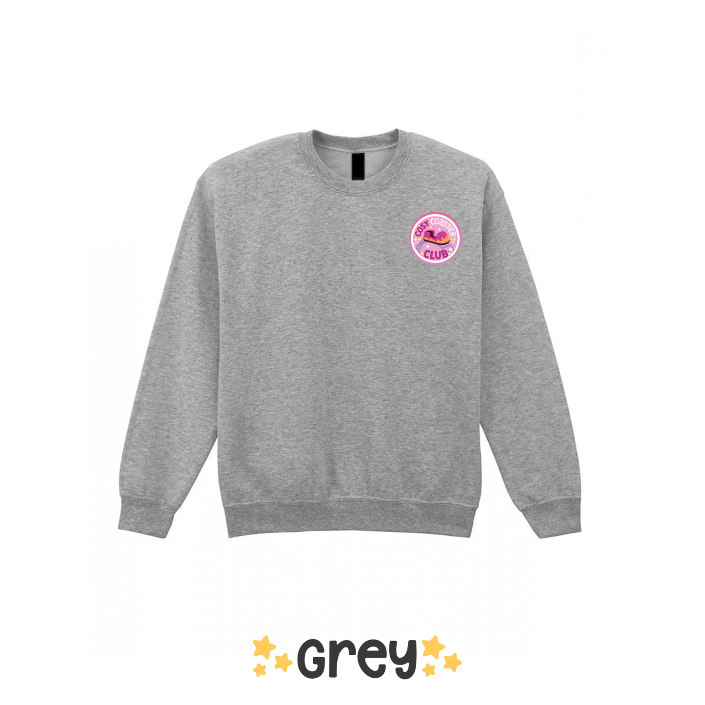 Cosy Coaster Club Sweatshirt (Pocket Print), Theme Park Apparel, Theme Park Sweatshirt, Plus Size, Rollercoaster Clothes, Rollercoaster Enthusiast Merch