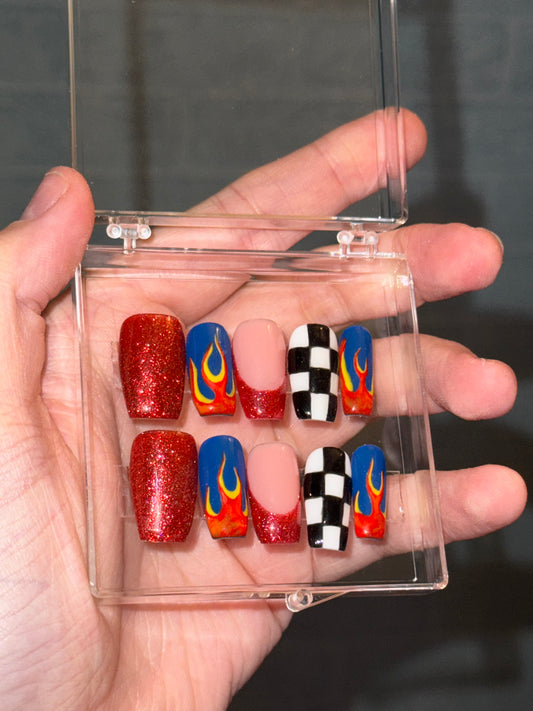 Speed Queen - Cosplay, Press On Nails Set, Theme Park Nails, Nerdy Press On Nails, Alternative Nails