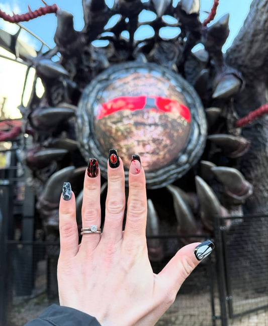 Awoken Beast - Press On Nails Set, Theme Park Nails, Nerdy Press On Nails, Alternative Nails
