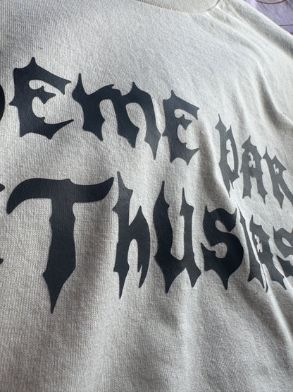 Oopsie! Gothic Style "Theme Park Enthusiast" T-Shirt (Pink Print) (XL, Cream)