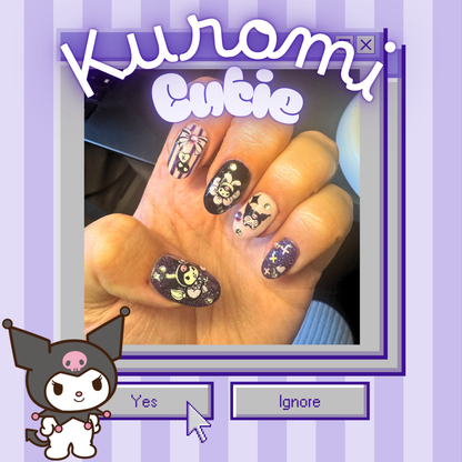 Kuromi Cutie - Kuromi Nails, Press On Nails, Custom Press On Nails, Sanrio Nails, UK Press On Nails, Kawaii Nail Design