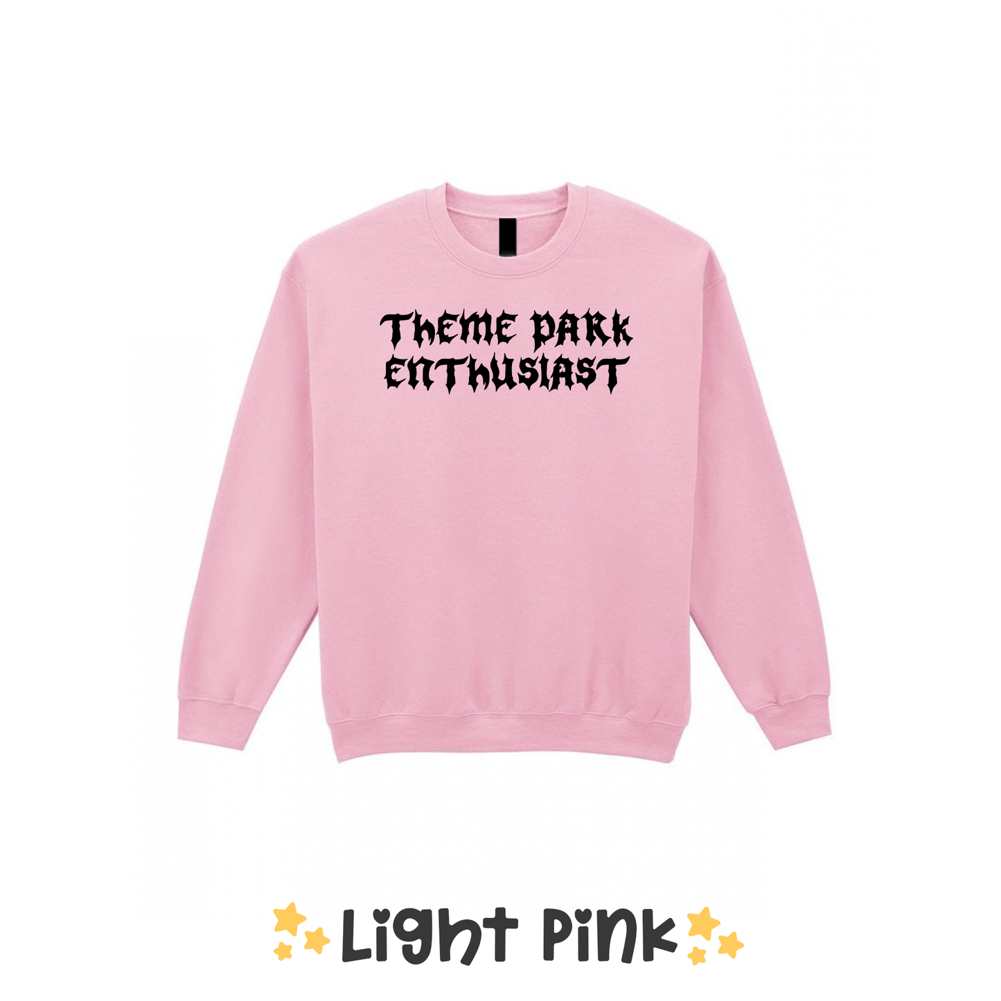 Gothic Style Theme Park Enthusiast Sweatshirt (Black), Theme Park Apparel, Theme Park Sweatshirt, Plus Size, Rollercoaster Clothes, Rollercoaster Enthusiast Merch