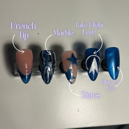 Take Flight - Press On Nails Set, Theme Park Nails, Nerdy Press On Nails, Alternative Nails