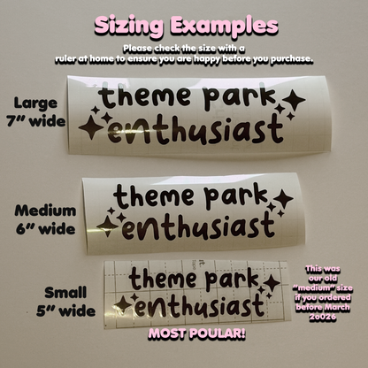 Cute Style "Theme Park Enthusiast" Vinyl Sticker
