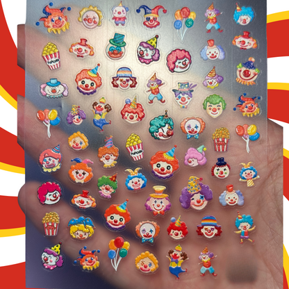 Circus Delights - Cosplay, Press On Nails Set, Horror Nails, Halloween Press Ons, Nerdy Press On Nails, Alternative Nails, Horror Nails, Circus Nails, Clown Nails