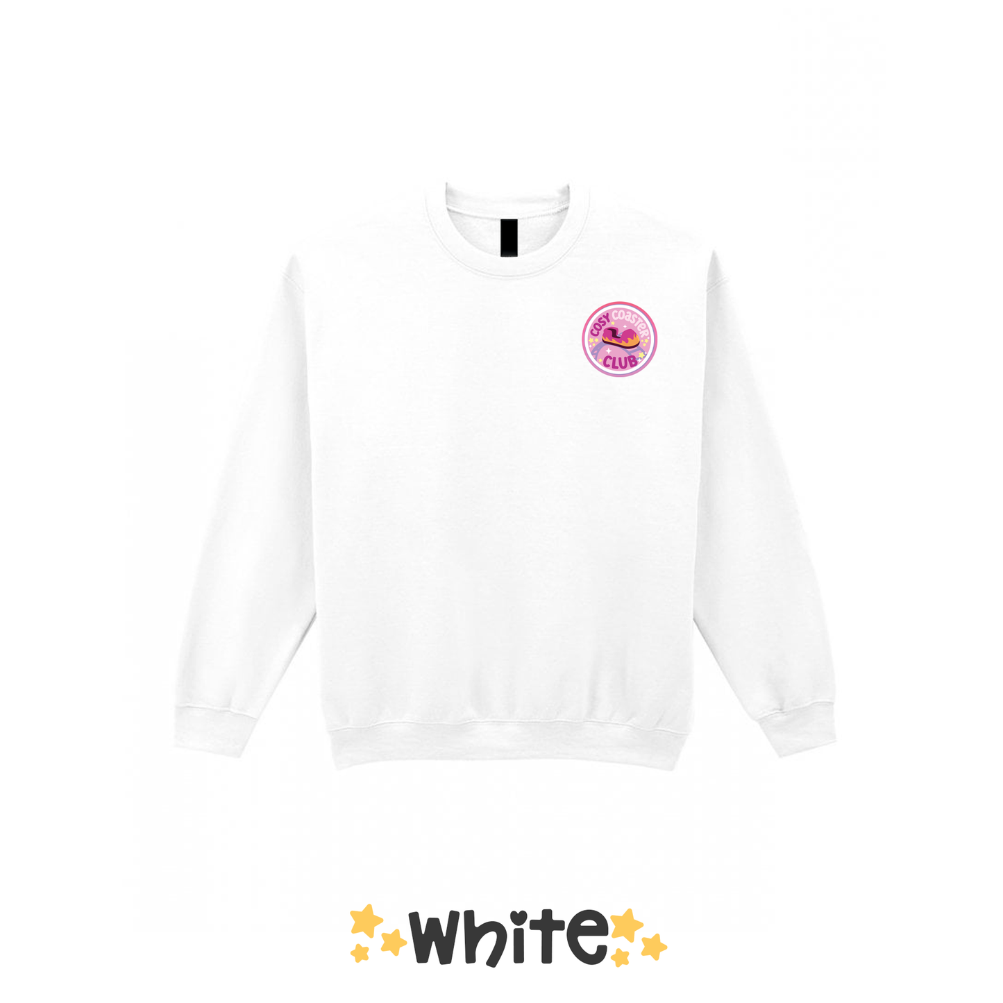 Cosy Coaster Club Sweatshirt (Pocket Print), Theme Park Apparel, Theme Park Sweatshirt, Plus Size, Rollercoaster Clothes, Rollercoaster Enthusiast Merch