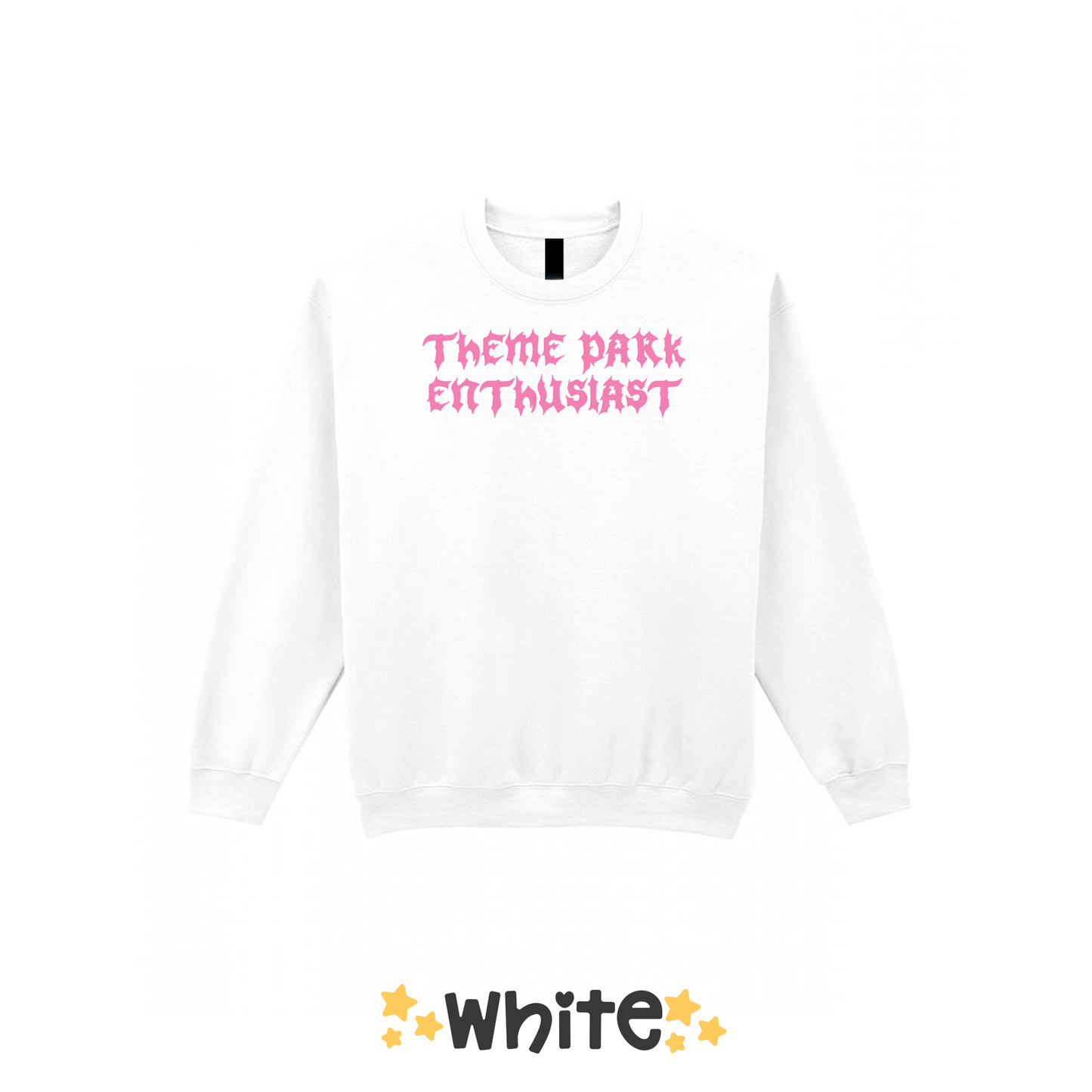 Gothic Style Theme Park Enthusiast Sweatshirt (Pink), Theme Park Apparel, Theme Park Sweatshirt, Plus Size, Rollercoaster Clothes, Rollercoaster Enthusiast Merch