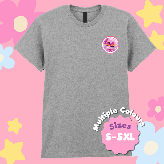 Cosy Coaster Club T-Shirt (Pocket Print), Theme Park Apparel, Theme Park T-Shirt, Plus Size, Rollercoaster Clothes, Rollercoaster Enthusiast Merch