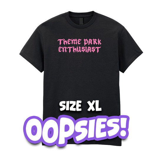 Oopsie! Gothic "Theme Park Enthusiast" Sweatshirt (XL, Black)