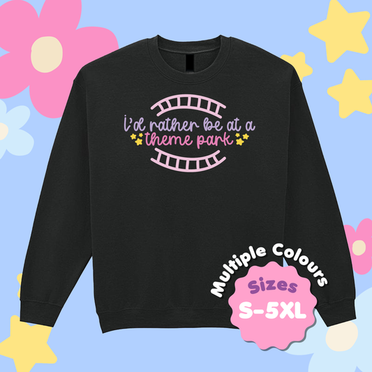Rather Be Sweatshirt, Theme Park Apparel, Theme Park Sweatshirt, Plus Size, Rollercoaster Clothes, Rollercoaster Enthusiast Merch
