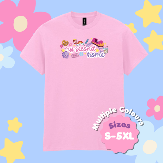 My Second Home T-Shirt, Theme Park T-Shirt, Rollercoaster Clothes, Rollercoaster Enthusiast Merch T-Shirt, Halloween Theme Park Merch, Pumpkin Spice Theme Park Apparel, Theme Park T-Shirt, Plus Size, Rollercoaster Clothes, Enthusiast Merch