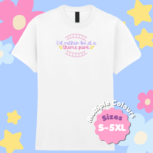 Rather Be T-Shirt, Theme Park T-Shirt, Rollercoaster Clothes, Rollercoaster Enthusiast Merch T-Shirt, Halloween Theme Park Merch, Pumpkin Spice Theme Park Apparel, Theme Park T-Shirt, Plus Size, Rollercoaster Clothes, Enthusiast Merch