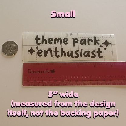 Cute Style "Theme Park Enthusiast" Vinyl Sticker
