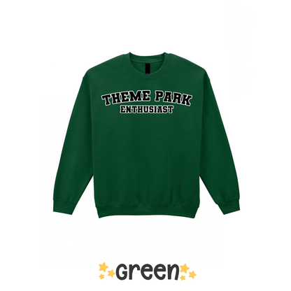 Varsity Theme Park Enthusiast Sweatshirt, Theme Park Apparel, Theme Park Sweatshirt, Plus Size, Rollercoaster Clothes, Rollercoaster Enthusiast Merch (Copy)