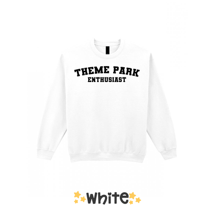 Varsity Theme Park Enthusiast Sweatshirt, Theme Park Apparel, Theme Park Sweatshirt, Plus Size, Rollercoaster Clothes, Rollercoaster Enthusiast Merch (Copy)